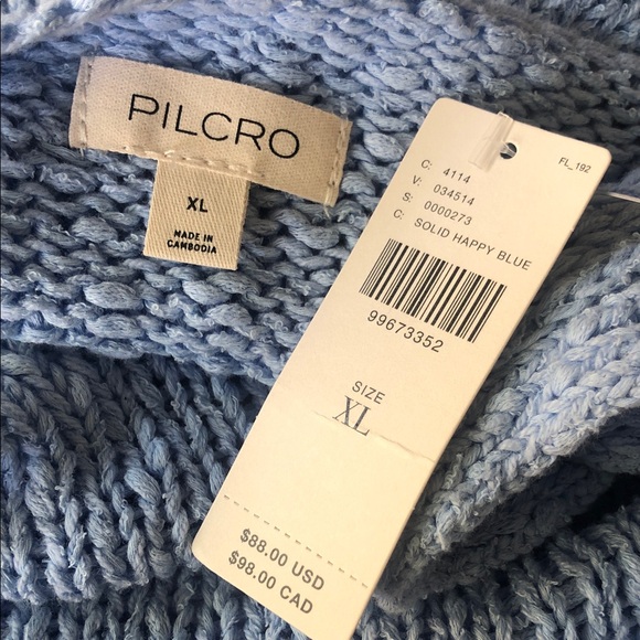 NEW Pilcro‎ Anthropologie Swing Sweater Tank Blue Knit Size XL - Picture 5 of 7